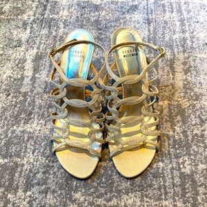 Stuart Weitzman Gold Strappy Heels Sandals size 10